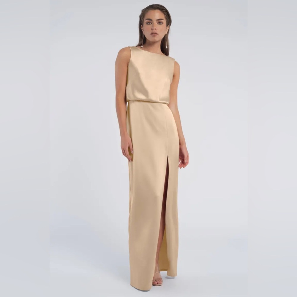Jenny Yoo Rivka Pale Gold Dress Size 4